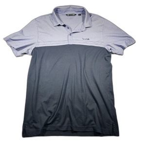 Travis Martin Shirt Men's Size Large Blue/Black Short Sleeve 2 Tone  With  Logos